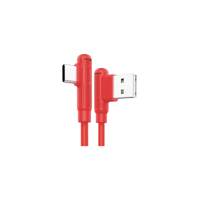 Kábel HOCO Pleasure 90 X46, USB na USB-C 2.4A, 1m, červený