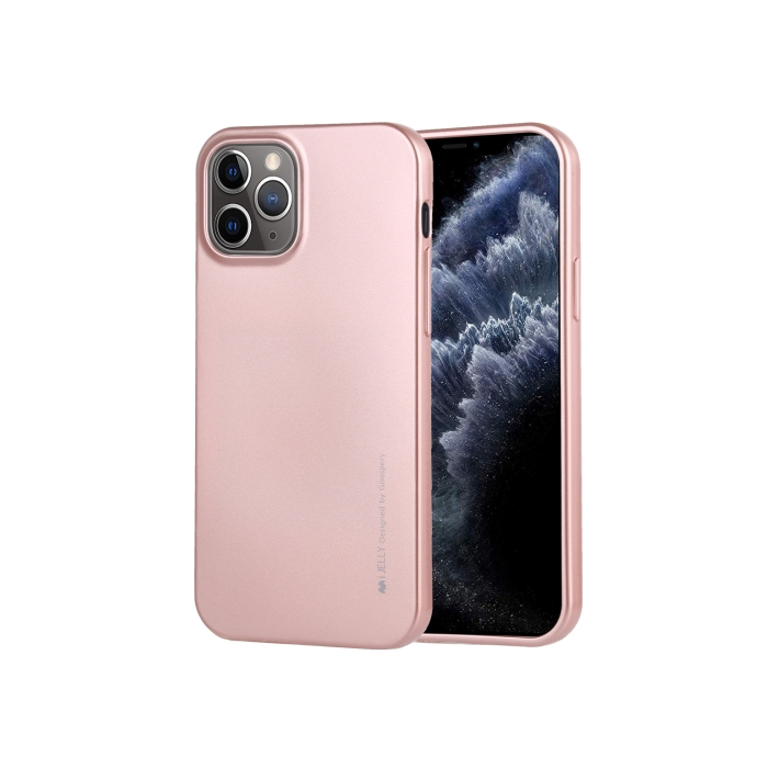 Silikónové puzdro na Apple iPhone 12 mini Mercury i-Jelly ružovo zlaté