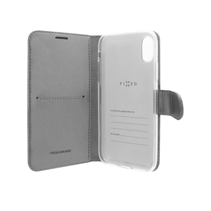 Diárové puzdro na Samsung Galaxy A7 A750 2018 Fixed Fit Shine antracit (šedé)
