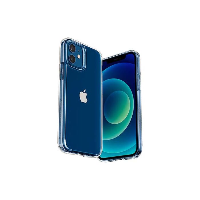 Silikónové puzdro Apple iPhone 12/12 Pro Spigen Ultra Hybrid Crystal Clear
