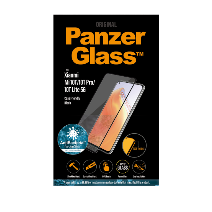 Tvrdené sklo na Xiaomi Mi 10T Pro 5G/10T PanzerGlass Case Friendly čierne