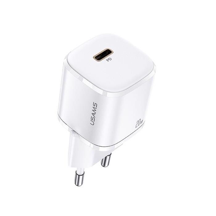 Adaptér USAMS CC124 T36 USB-C 20W Mini Fast Charger biely