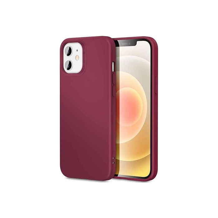 Silikónové puzdro na Apple iPhone 12 Mini ESR Cloud Soft Silicone red wine