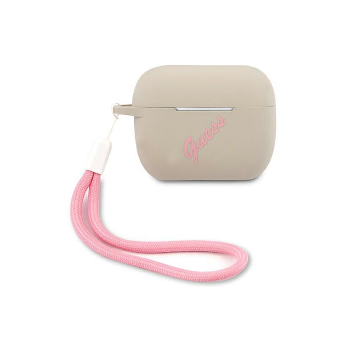 Silikónové puzdro Guess na Apple Airpods Pro GUACAPLSVSGP Vintage sivé
