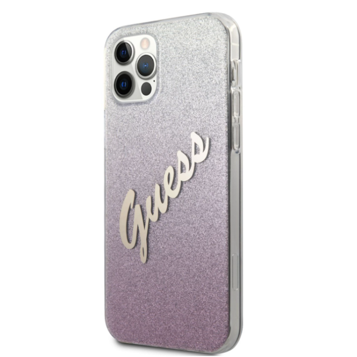 Puzdro Guess GUHCP12LPCUGLSPI na Apple iPhone 12 Pro Max Vintage ružové