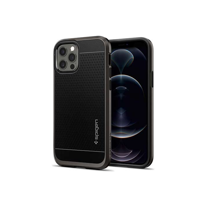 Plastové puzdro na iPhone 12/12 Pro Spigen Neo Hybrid Gunmetal