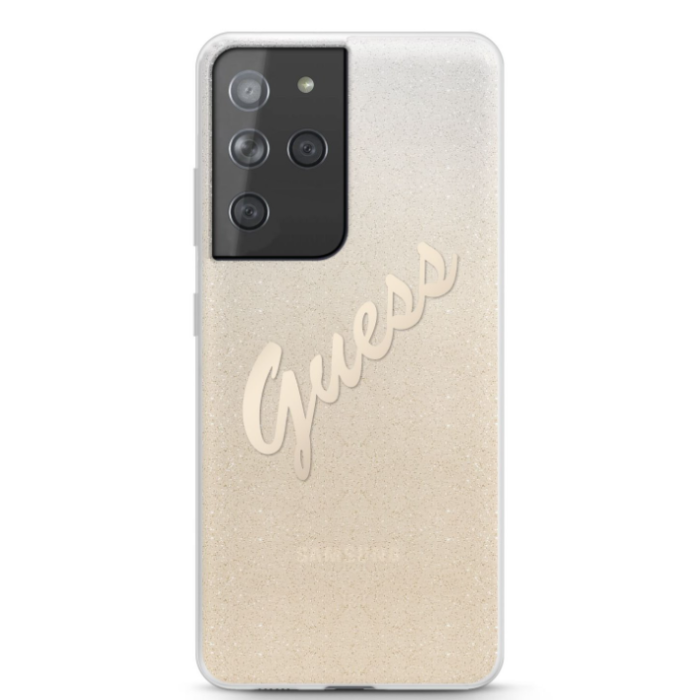Puzdro Guess GUHCS21LPCUGLSGO na Samsung Galaxy S21 Ultra 5G Vintage zlaté 