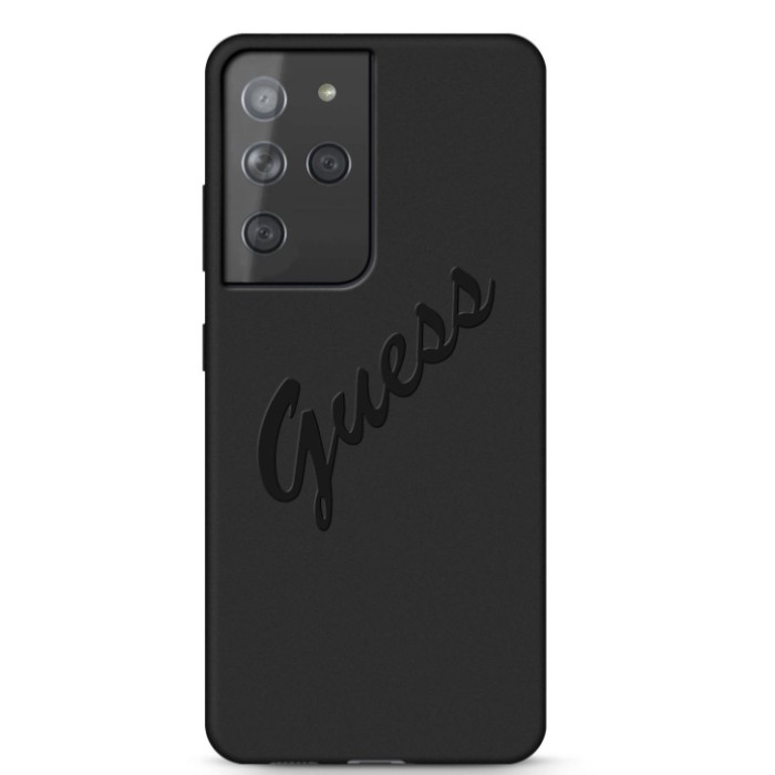 Puzdro Guess GUHCS21LLSVSBK na Samsung Galaxy S21 Ultra 5G Vintage čierne