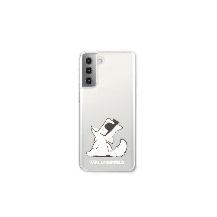Puzdro Karl Lagerfeld KLHCS21MCFNRC na Samsung Galaxy S21 Plus 5G PC/TPU Choupette Eats transparentné