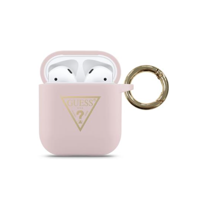 Puzdro Guess AGUACA2LSTLPI Triangle  na Apple Airpods 1/2 ružové
