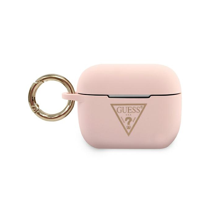 Silikonové Puzdro na Apple Airpods Pro GUACAPLSTLPI Guess Triangle ružové