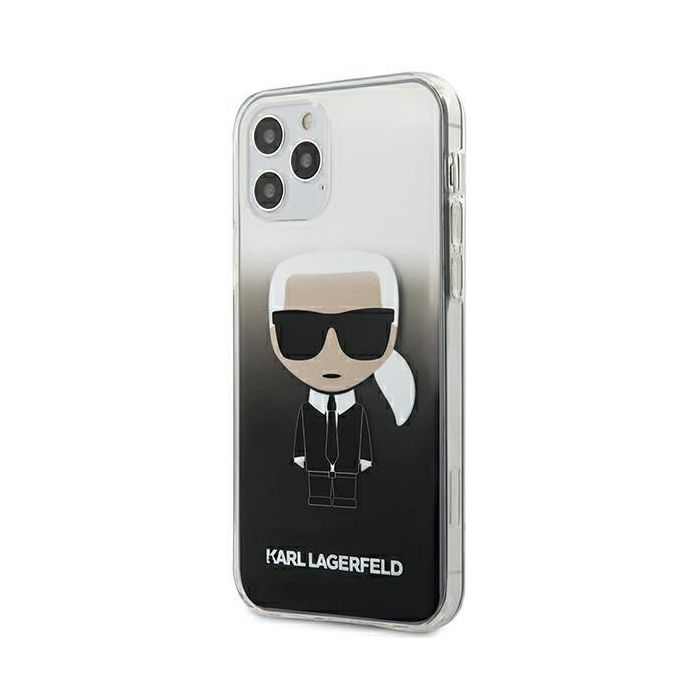 Puzdro na Apple iPhone 12 Mini Karl Lagerfeld KLHCP12STRDFKBK Gradient Iconic Karl čierne