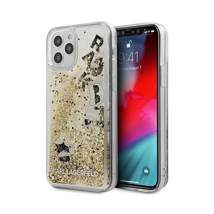 Puzdro na Apple iPhone 12 Mini KLHCP12SROGO Karl Lagerfeld Glitter Charms