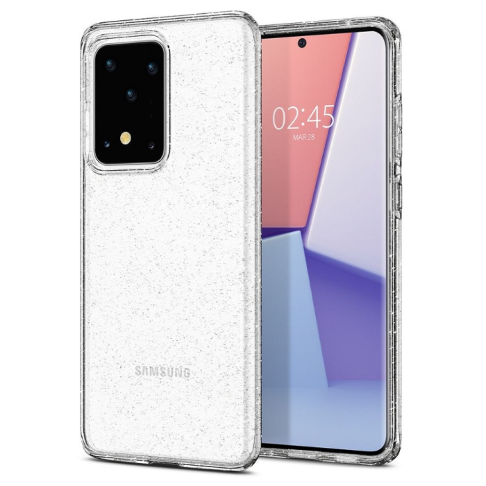 Silikónové puzdro na Samsung Galaxy S21 G5 Spigen Liquid Crystal trblietavé