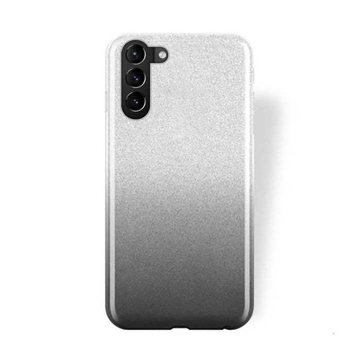 Silikónové puzdro na Samsung Galaxy A12 A125 Shine Bling čierno-strieborné