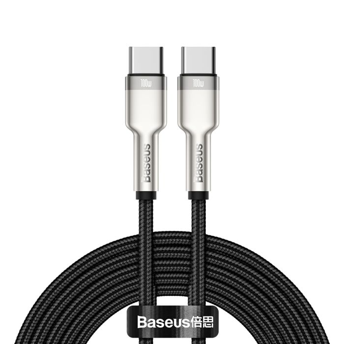 Dátový kábel Baseus Cafule Metal USB-C - USB-C 100W 2,0 m čierny
