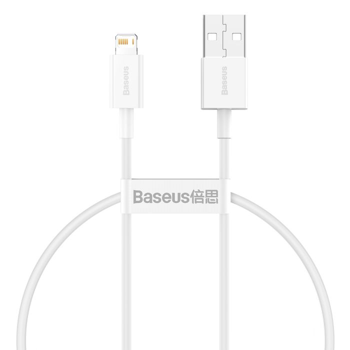 Dátový kábel Baseus Superior USB - Lightning 0,25 m 2,4A biely