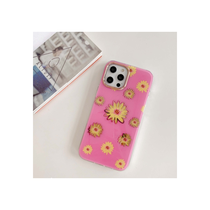 Plastové puzdro na Apple iPhone 12/12 Pro Classic Flower ružovo červené