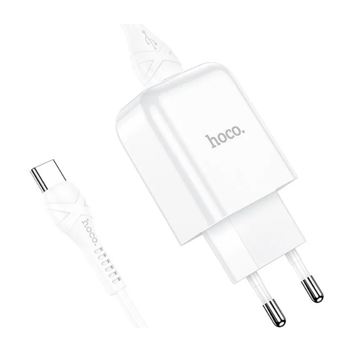 Rýchlonabíjačka HOCO N2 Vigour USB + kábel USB-C 2A biela