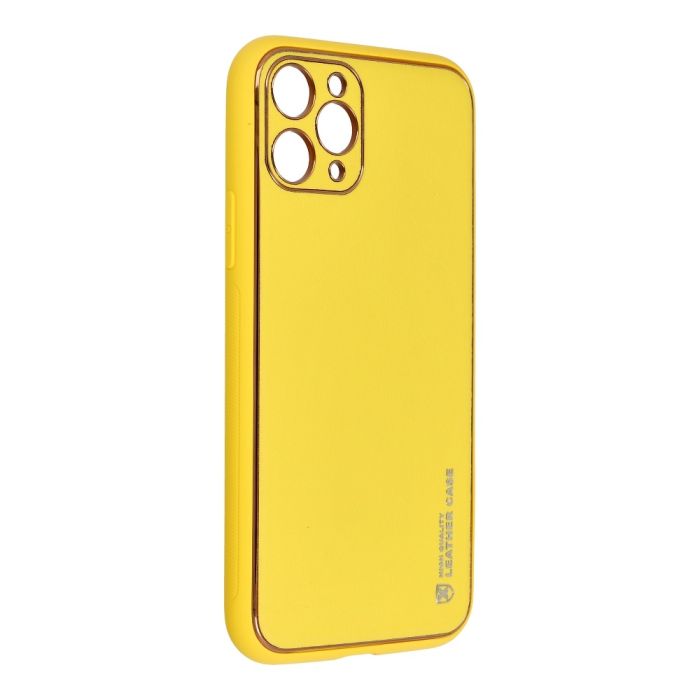 Plastové puzdro na Xiaomi Redmi Note 10/10S Forcell LEATHER žlté