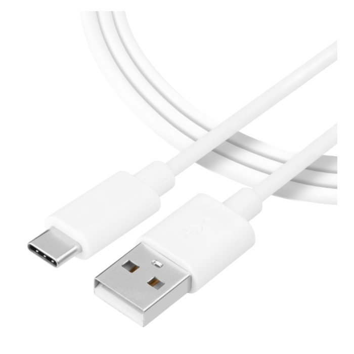 Kábel Tactical Smooth Thread USB-A/USB-C 1 m biely