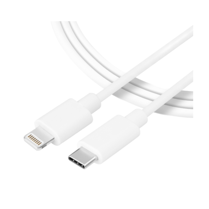 Kábel Tactical Smooth Thread USB-C/Lightning 1 m biely