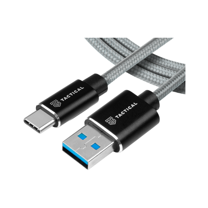 Kábel Tactical Fast Rope Aramid 022, USB-A na USB-C 15W 5V/3A, 1m, sivý