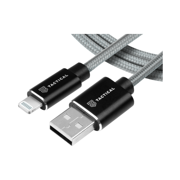 Kábel Tactical Fast Rope Aramid 029, USB-A na Lightning MFI, 2m, sivý