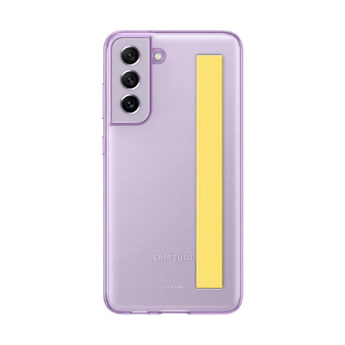 Plastové puzdro Samsung na Samsung Galaxy S21 FE 5G G990 EF-XG990CVE Clear Strap fialové