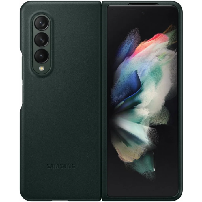 Kožené puzdro Samsung na Samsung Galaxy Z Fold 3 5G F926 EF-VF926LGEGWW Leather zelené