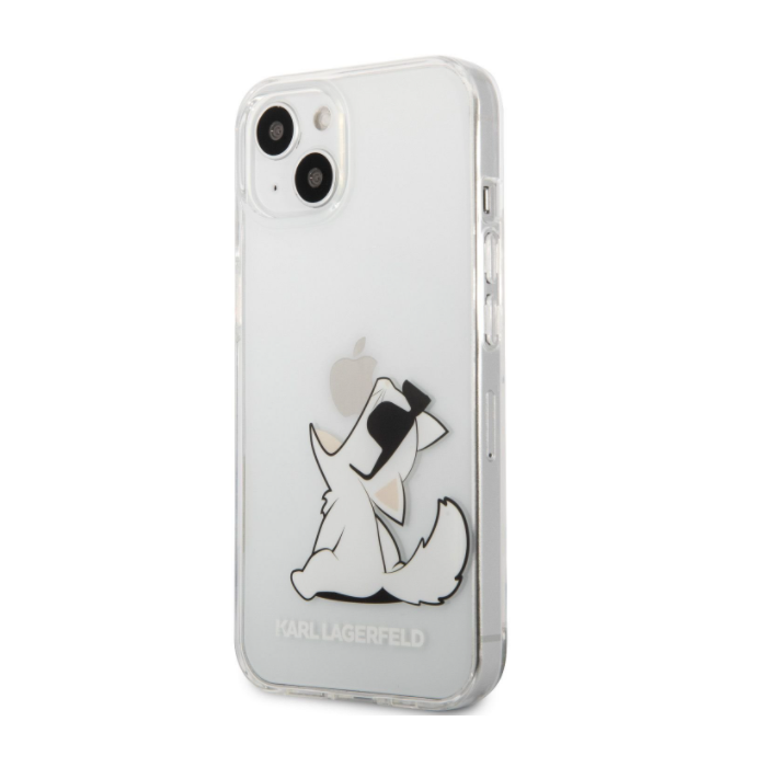 Plastové puzdro Karl Lagerfeld na Apple iPhone 13 mini KLHCP13SCFNRC Choupette Eat transparentné