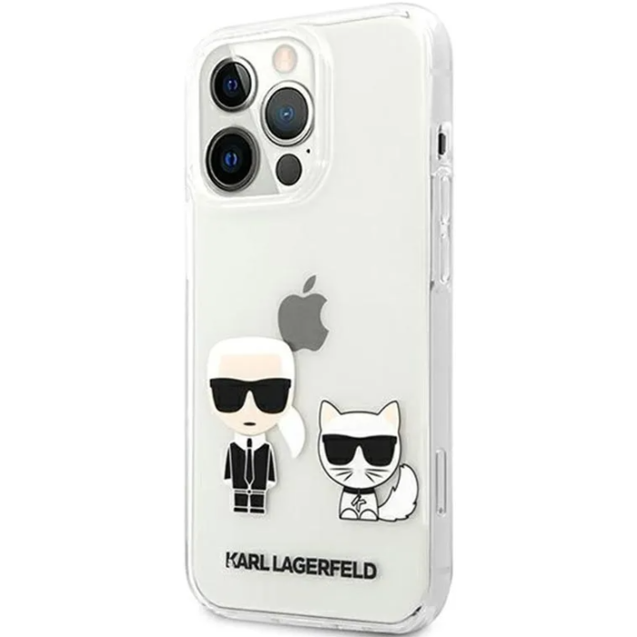 Plastové puzdro Karl Lagerfeld na Apple iPhone 13 Pro KLHCP13LCKTR Ikonik transparentné