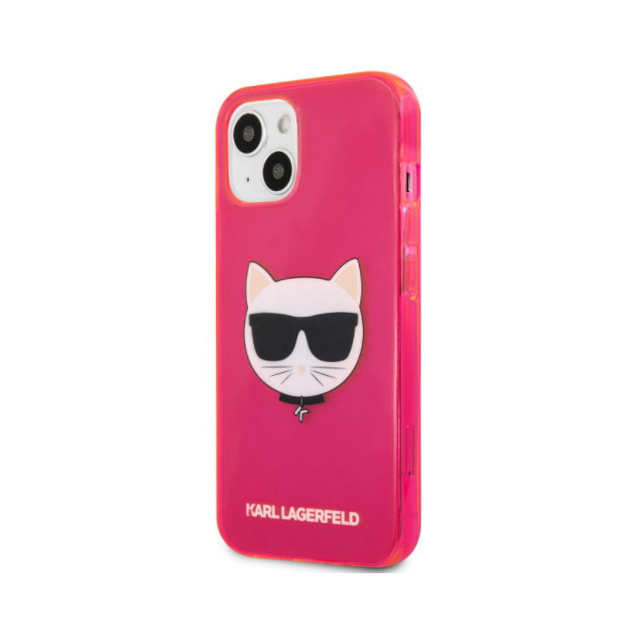 Silikónové puzdro Karl Lagerfeld na Apple iPhone 13 mini KLHCP13SCHTRP Choupette Head ružové