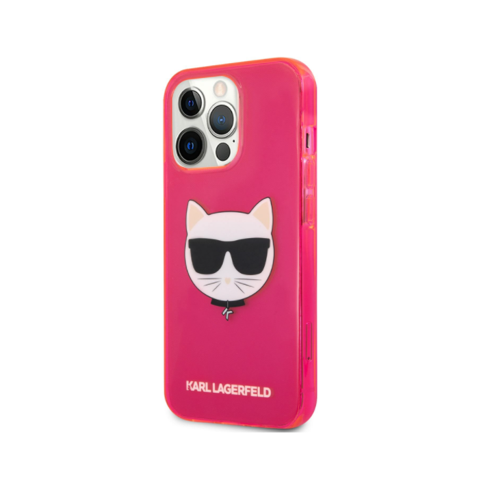 Silikónové puzdro Karl Lagerfeld na Apple iPhone 13 Pro Max KLHCP13XCHTRP Choupette Head ružové