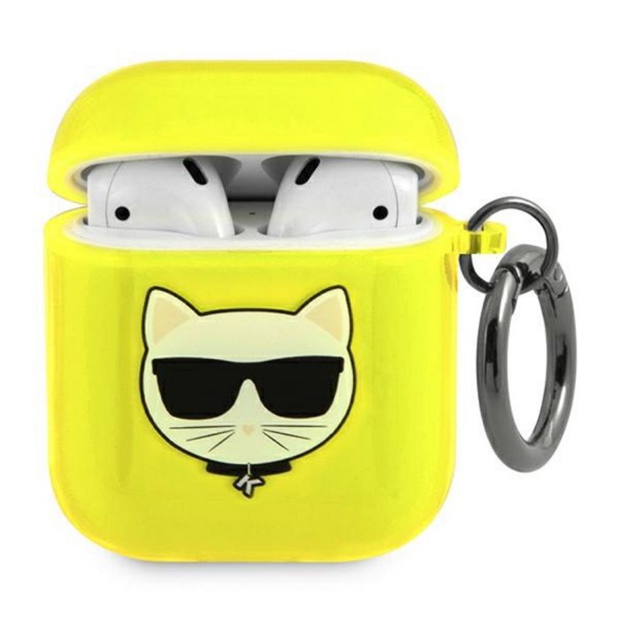 Obal na Airpods 1/2 Karl Lagerfeld Choupette KLA2UCHFY žlté