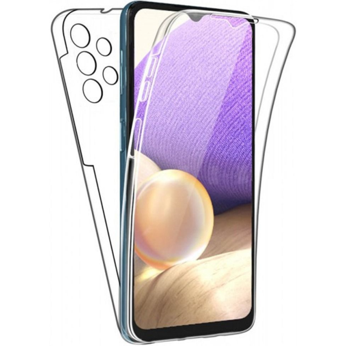 Plastové puzdro na Samsung Galaxy A03s A037 360 Full Cover transparentné