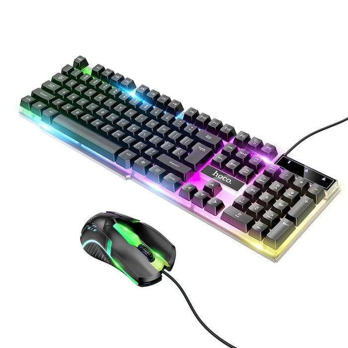 Herný set HOCO klávesnica + myš RGB Terrific Glowing GM11 čierny