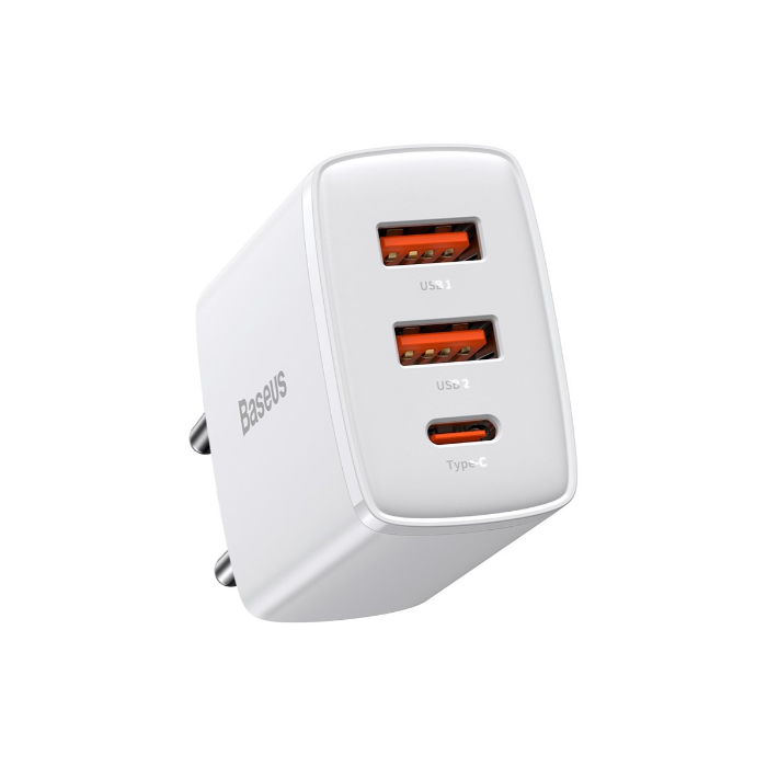 Sieťová nabíjačka Baseus CCXJ-E02 Compact Quick 2x USB 1x USB-C 30W biela