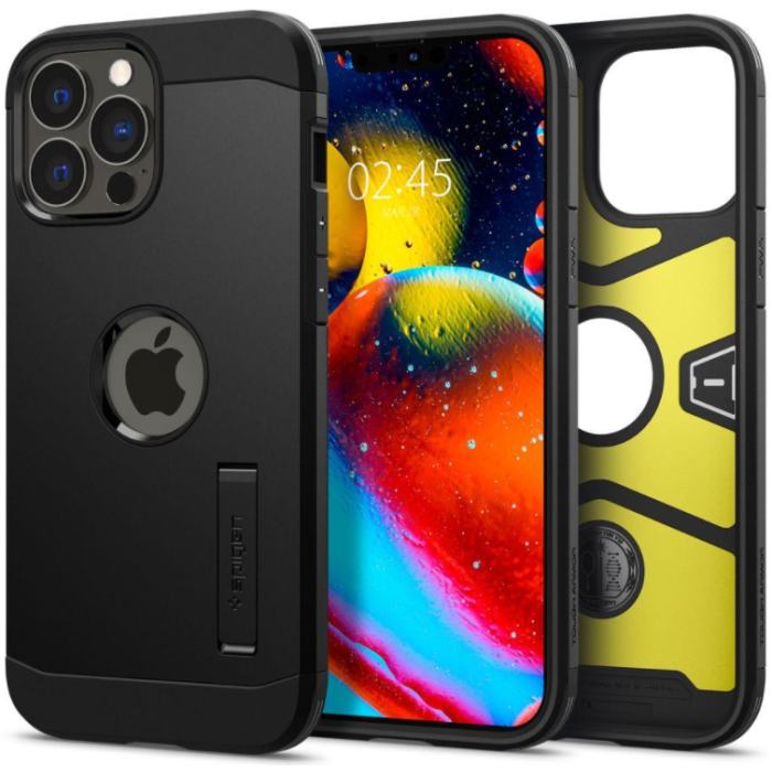 Odolné puzdro na Apple iPhone 13 Pro Spigen Tough Armor čierne