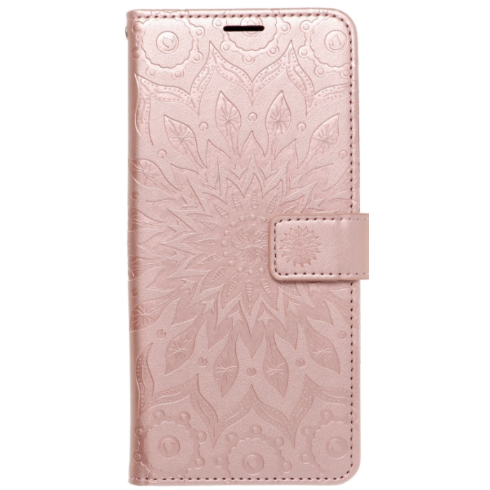 Diárové puzdro na Samsung Galaxy S22 5G Forcell MEZZO mandala ružovozlaté