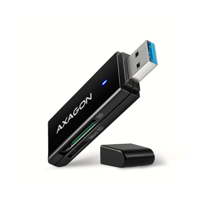AXAGON CRE-S2N, USB-A 3.2 Gen 1 - SUPERSPEED čtečka karet, 2-slot & lun SD/microSD, podpora UHS-I