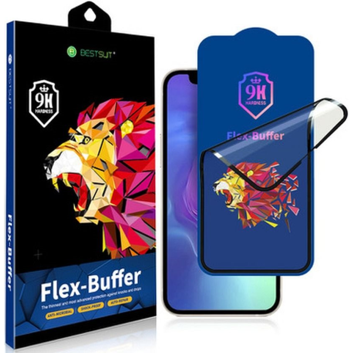 Tvrdené sklo na Apple iPhone 13 Pro Max/14 Plus Bestsuit Flex-Buffer Hybrid 5D Biomaster Antibakteriálne čierne