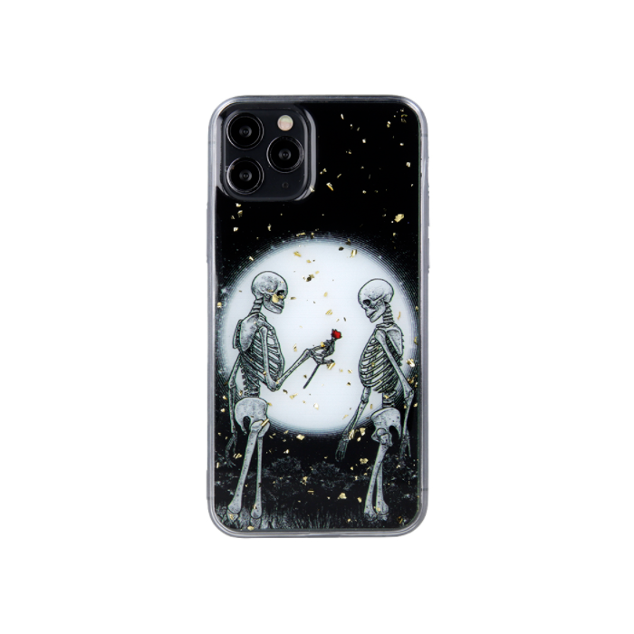 Silikónové puzdro na Apple iPhone 13 Mini Romantic Skeletons 2 