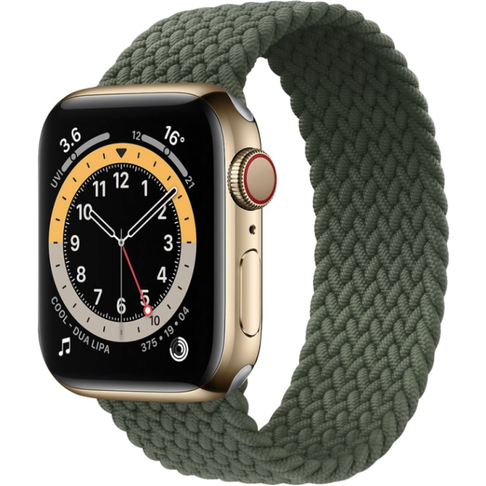 Náhradný remienok na Apple Watch 42/44/45/49mm COTECi Nylon Braided Strap 170 mm Iverness Green