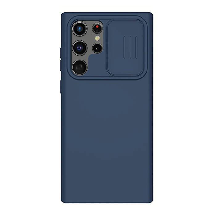 Silikónové puzdro na Samsung Galaxy S22 Ultra 5G Nillkin CamShield Silky modré