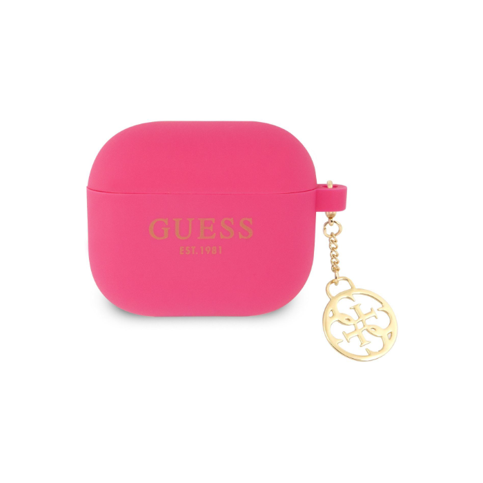 Silikónové puzdro Guess na Apple AirPods 3 GUA3LSC4EF 4G Charm Fuchsia