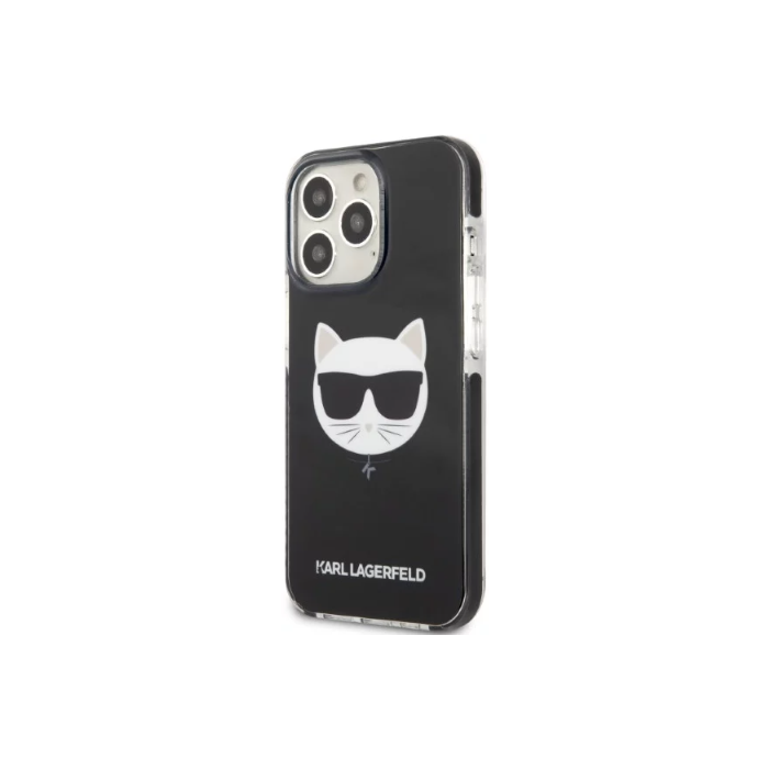 Silikónové puzdro Karl Lagerfeld na Apple iPhone 13 Pro Max KLHCP13XTPECK Choupette Head čierne