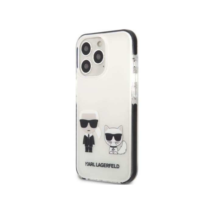 Plastové puzdro Karl Lagerfeld na Apple iPhone 13 Pro Max KLHCP13XTPEKCW Karl and Choupette biele