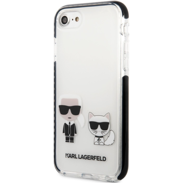 Plastové puzdro Karl Lagerfeld na Apple iPhone 7/8/SE 2020/SE 2022 KLHCI8TPEKCW Karl and Choupette biele