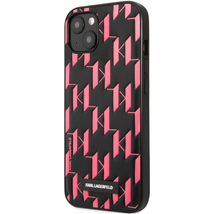 Plastové puzdro Karl Lagerfeld na Apple iPhone 13 Mini KLHCP13SMNMP1P Monogram Plaque ružové